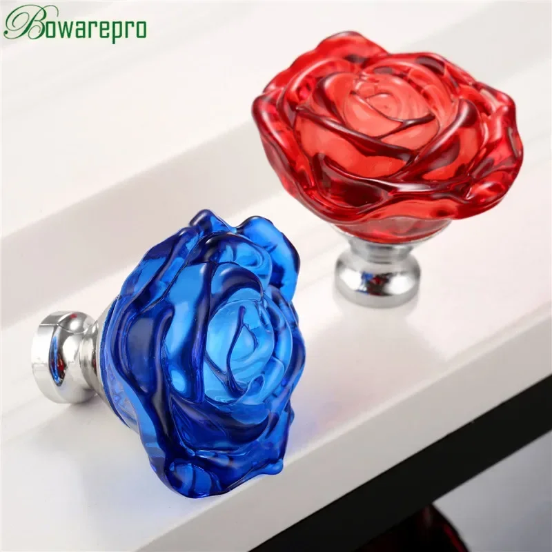 Furniture Hardware Supply - Bowarepro 50MM Kristal Mawar Kaca Menangani