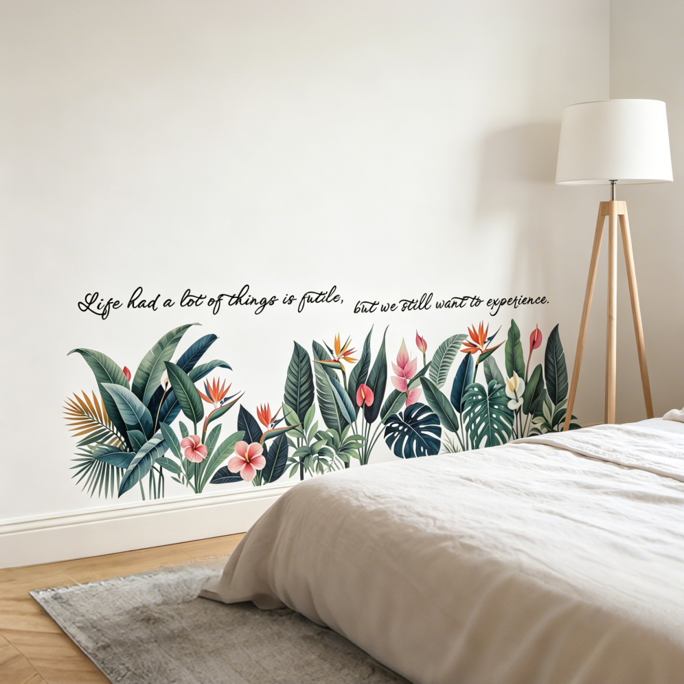 Stiker Dinding Daun Tropis, Mo - Furniture Paradise & Hardware Ghaziabad ulasan dan harga