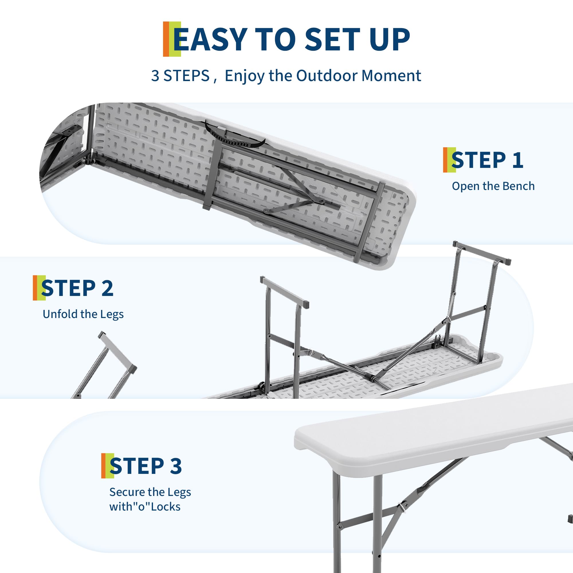 2-Pack Bangku Lipat Luar Ruang - Furniture Hardware Design ulasan dan harga