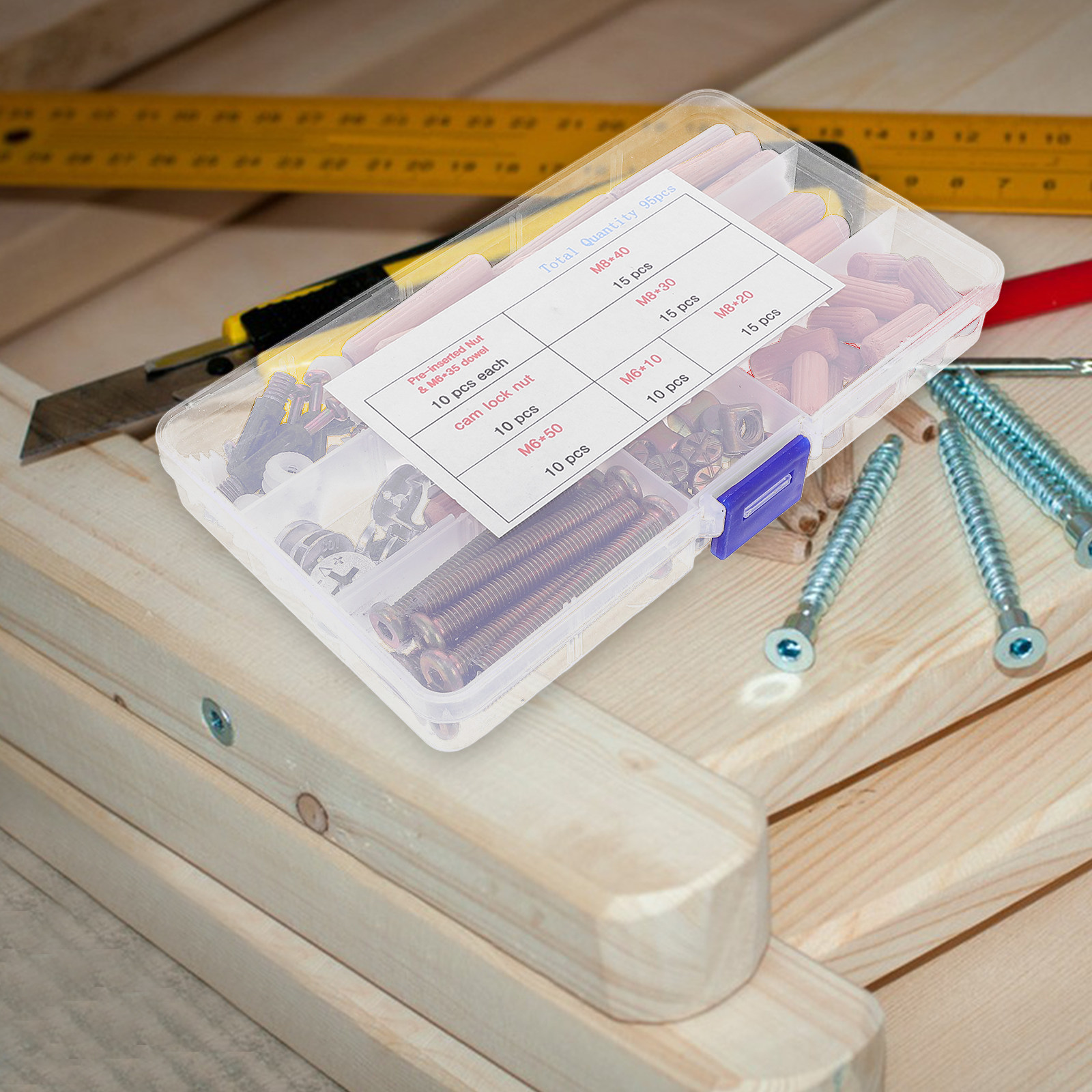95Pcs Set Perlengkapan Konekto - Furniture Hardware For Bed ulasan dan harga